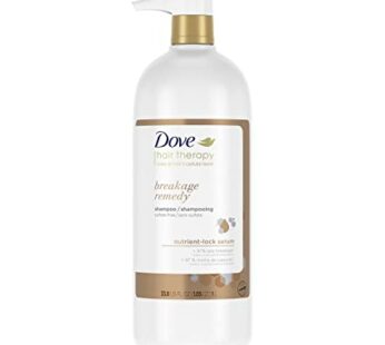 Dove Hair Therapy Shampoo for Damaged, Breakage Remedy with Nutrient-Lock Serum, 33.8 Fl Oz